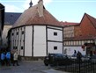 Německo - Harc - Quedlinburg, nejstarší hrázděný dům z roku 1400 ve Wordgasse, dnes muzeum hrázděných staveb
