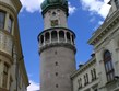 Maďarsko - Šoproň - Hasičská věž, základna z 10.stol, válcovitá střední část ze 17.stol.