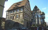 Sen v bílém, Rothenburg, Bamberg - Německo - Rothenburg, hrázděné domy