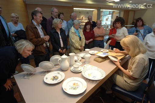 Německo - Míšeň, ukázka malování porcelánu