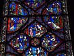 Francie - Bretaň - Chartres, katedrála, typické je použití charakteristické modré barvy tzv. chartreské modři