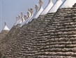 Itálie Apulie - střechy kamenných domků, tzv.trulli
