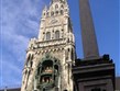 Německo - Mnichov - Nová radnice a Mariánský sloup z roku 1616