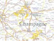 Francie - Champagne - mapka míst pěstování viné révy