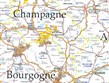 Francie - mapka vinařských krajů Champagne a Burgundsko