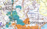 Provence s vůní levandule a koupáním, letecky - Francie - mapka vinařské oblasti Provence a údolí Rhony