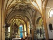 Slovinsko - Krajnska Gora, interiér kostela Nanebevzetí s bohatě zdobeným stropem