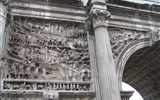 Řím, Vatikán, zahrady Tivoli, UNESCO - Itálie - Řím - vítězný oblouk Septima Severa, detail výzdoby