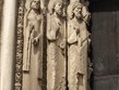 Francie - Chartres, katedrála, sochy královny a králů ze Starého zákona, typické je výrazné protažení