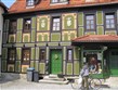 Německo - Harz - Gernrode, hrázděné domy v centru