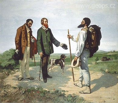 Francie - obraz Gustave Courbeta - Dobrý den pane Courbet