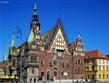 Památky UNESCO - Polsko - Wroclav - radnice, gotická z let 1470-1510 s  jižním průčelím s kamennou výzdobou novogotickou z r.1871