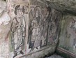 Albánie - Drač - byzantské mozaiky z kostelíku v antické aréně