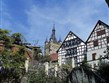 Německo - Bad Wimpfen - hrázděné domy a věž císařské falce