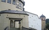 Hrady a zámky v údolí Sály - Německo - hrad Burgk, vstupní brána