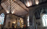 Významná místa Bretaně - Francie - Bretaň - Pleyben,  kostel Saint Germain  interiér
