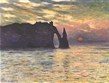 Francie - Claude Monet - Coucher de soleil à Étretat  (1883)