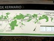 Francie - Bretaň - mapa Carnackého rajónu, jde o jeden pás menhirů, rozdělený na 4 okrsky - Menec, Kermario, Kerlescant a Le Manio