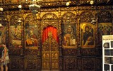 Památky UNESCO v zemích Balkánu - Albánie - Berat,P.Marie, ikonostas zprava - Jan Křtitel, Kristus, P.Maria.