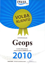 poznávací zájezdy GEOPS CK - ocenění