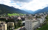 Rakousko-švýcarské pomezí Alp s kartou - Švýcarsko - Davos