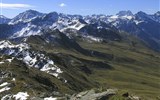 Rakousko-švýcarské pomezí Alp s kartou - Švýcarsko - výhledy z Jakobshornu