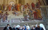 Řím, Vatikán a zahrady Tivoli, Subiaco, UNESCO - Itálie - Řím - Vatikánská muzea, Rafaelovy pokoje, Athénská škola filosofů, 1508-11