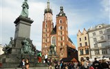 Mariánský chrám - Polsko - Krakow, kostel P.Marie a pomník Adama Mickiewicze