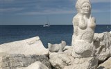 Mořský park Laguna - Slovinsko - Piran - mořská panna střeží pobřeží v Piranu