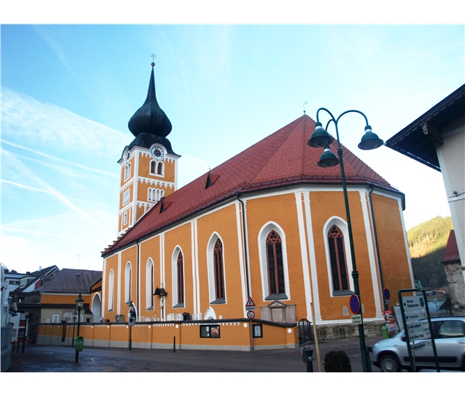 Rakouské Kolorádo na kole - Rakousko - Schladming - Stadtpfarrkirche, gotický, 1522-32 rozšířen
