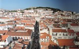 Lisabon - Portugalsko -  Lisabon, čtvrť Baixa a Castelo de São Jorge