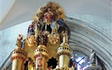 Beauvais - Francie - Pikardie - Beauvais, Saint Pierre, orloj, Poslední soud, sv.Josef a P.Marie se přimlouvají.u Krista za hříšníky