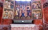Wismar - Německo -  Wismar, sv.Mikoláš, Krämeraltar, oltář cechu obchodníků, 1430