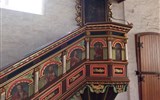 Wismar - Německo - Wismar, kostel sv.Ducha, kazatelna, 1585, renesance, portréty Mojžíše, Arona a 4 evangelistů