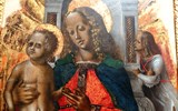 Pinacoteca di Brera - Itálie - Milán - Pinacoteca di Brera - Madona s dítětem, detail blonďaté madony, B.Butinone, 1484