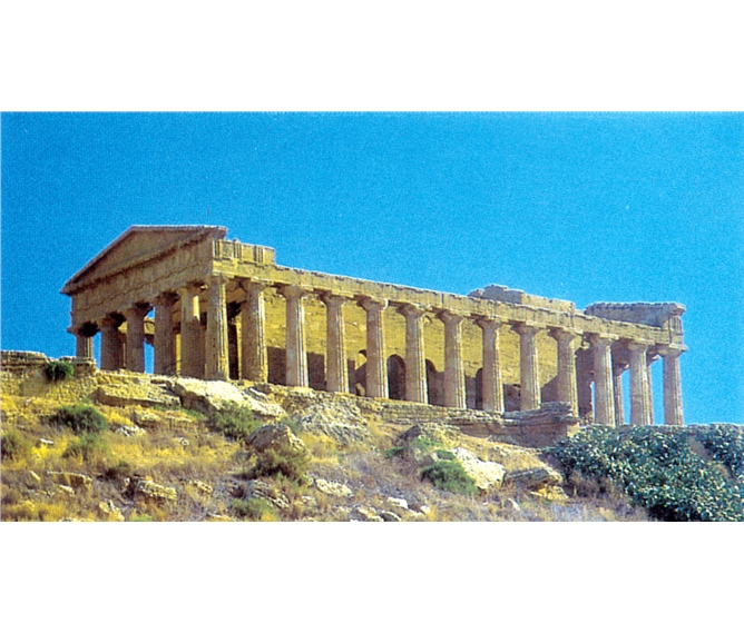 Sicílie, Liparské a Egadské ostrovy letecky - Itálie - Sicílie - Agrigento, řecky Akragas, zal. 580 př.n.l kolonisty z Gela, chrám Concordie