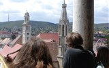 Zalakaros a prázdniny u Balatonu - Maďarsko - Šoproň - pohled na historické centrum města z 60 m vysoké věže
