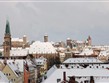 Německo, Norimberk, pohled na zimní město
