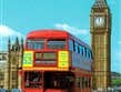 Velká Británie - Anglie - Londýn, typický patrový autobus a Big Ben