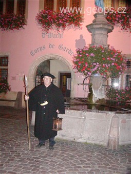 Francie, Alsasko, Turckheim, ponocný