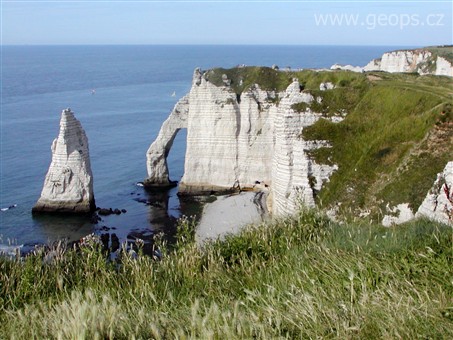Francie, Normandie, Étretat, útesy