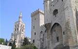 Přírodní parky a památky Provence 2017 - Francie, Provence, Avignon, papežský palác. postaven v letech 1335-64, jedna z největších gotických staveb Evropy