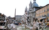 Řím, Vatikán, Ostia i Orvieto, po stopách Etrusků 2020 - Itálie - Řím - Fontana del Neptuno (1878) na Piazza Navona, post. na Domiciánově stadionu z 1.stol.