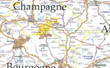 Burgundsko, Champagne, příroda, víno a katedrály 2020 - Francie - mapka vinařských krajů Champagne a Burgundsko
