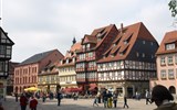 Advent v pohoří Harz, městečka UNESCO a vláčkem na horu Brocken - Německo - Harz - Quedlinburg, Tržní náměstí