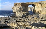 Malta - Malta - Dweira Bay, skalní brána Modré okno, symbol ostrova Gozo