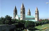 Karneval Busójárás v Moháči, termální lázně Harkány 2020 - Maďarsko - Pécs - katedrála z 11.stol, přestavěná v 19.stol