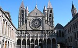 Belgie, památky UNESCO - Belgie - Tournai - katedrála Notre Dame, západní portál