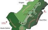 Přírodní park Vogézy - Francie - Alsasko - Parc naturel régional des Ballons des Vosges - mapa.