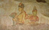 Srí Lanka - Sri Lanka - Sigiria, skalní fresky z 5.stol, portréty apsár
